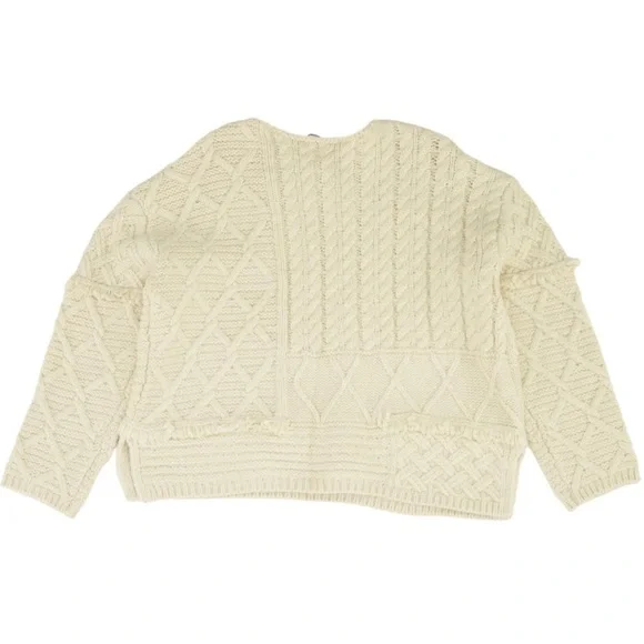 Zara Ivory Pullover Sweater Woven Textures. NWT! S. - Picture 15 of 15
